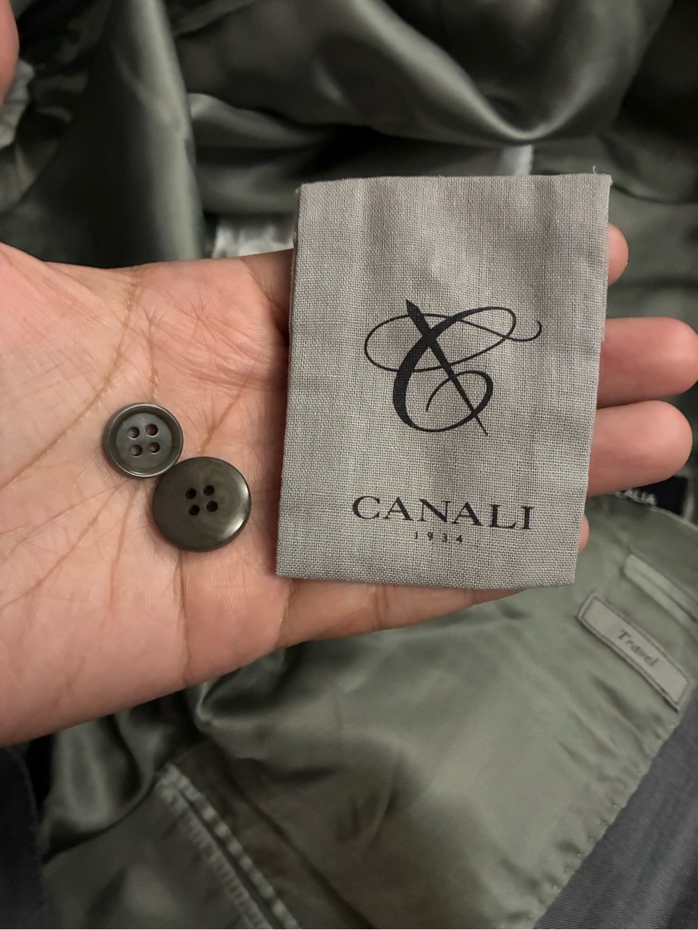 Canali Slate Gray Two-Button Men's Blazer - Picture 4 of 5